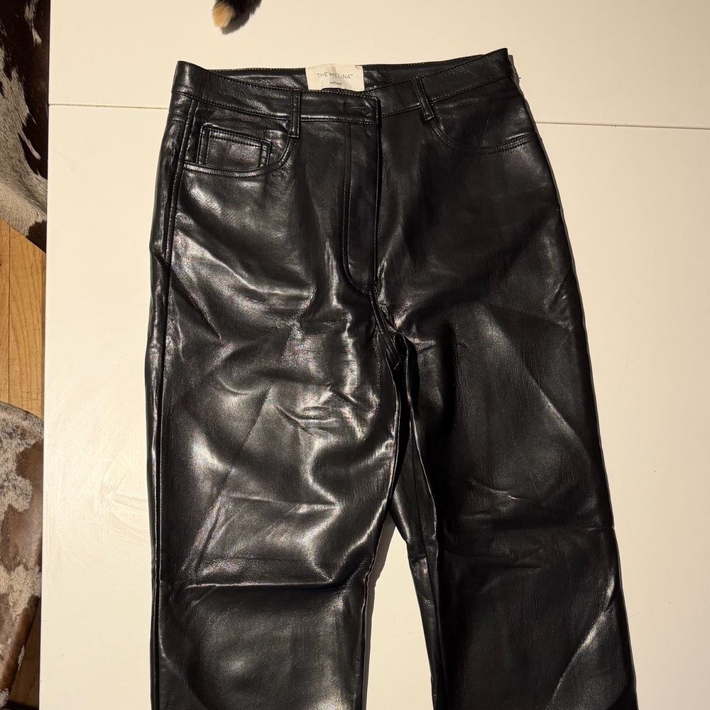 Wilfred Black Leather Pants
